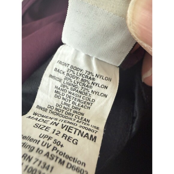 L.L.Bean Cross Front One Piece Swimsuit Size 12 purple - Picture 5 of 12